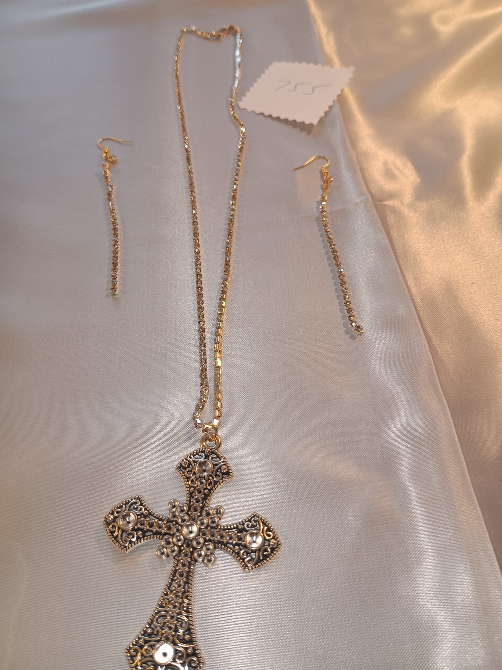 Cross Necklace And Earring Set